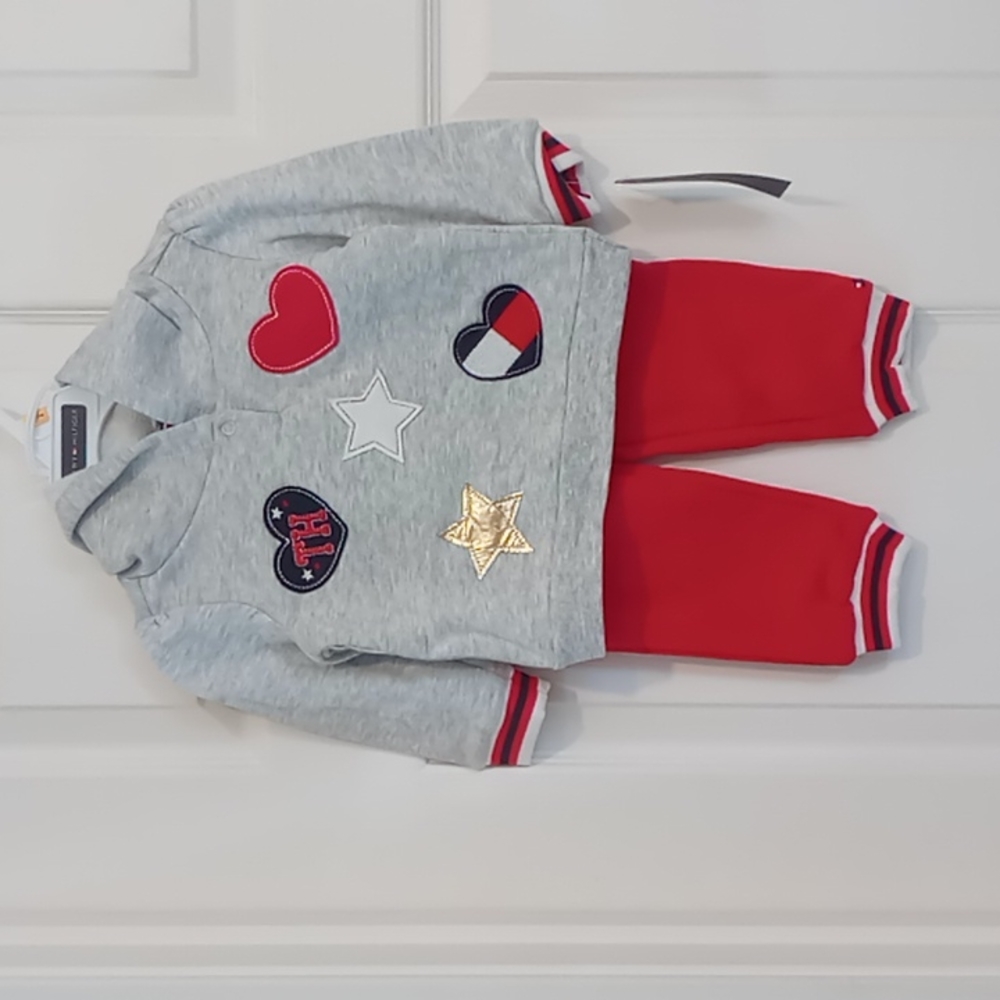 Tommy Hilfiger 2 pc girls hoodie outfit New with Tags size 12  & 24 months